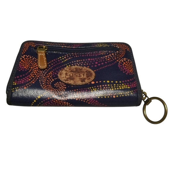 Fossil Key-Per Zip Around Blue Nights Women’s Clutch/Wallet And Carry All Set - Picture 5 of 7